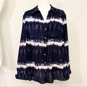 NWT INC tie dye button up long sleeved 2X